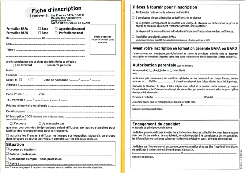 Formulaire d'inscription