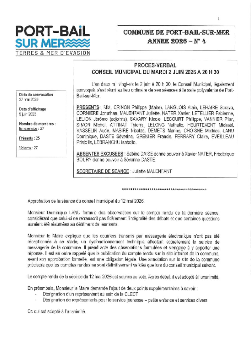 compte rendu du 2 juin 2026