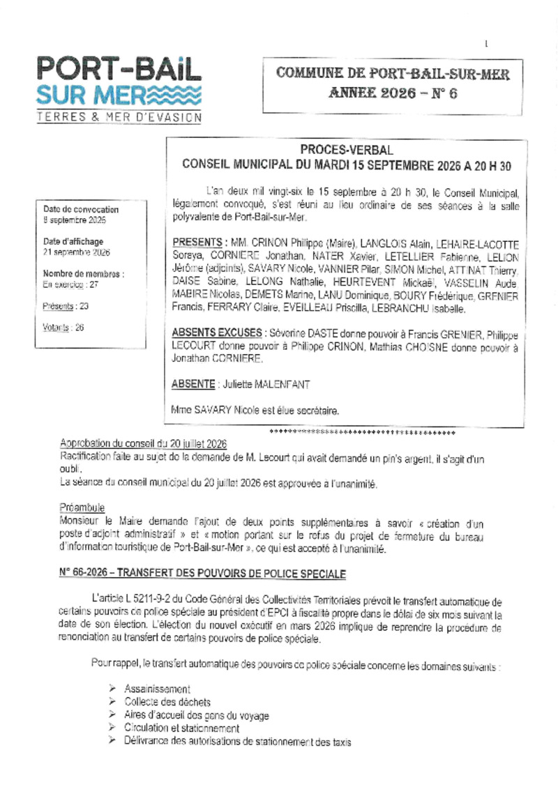 Compte rendu conseil municipal