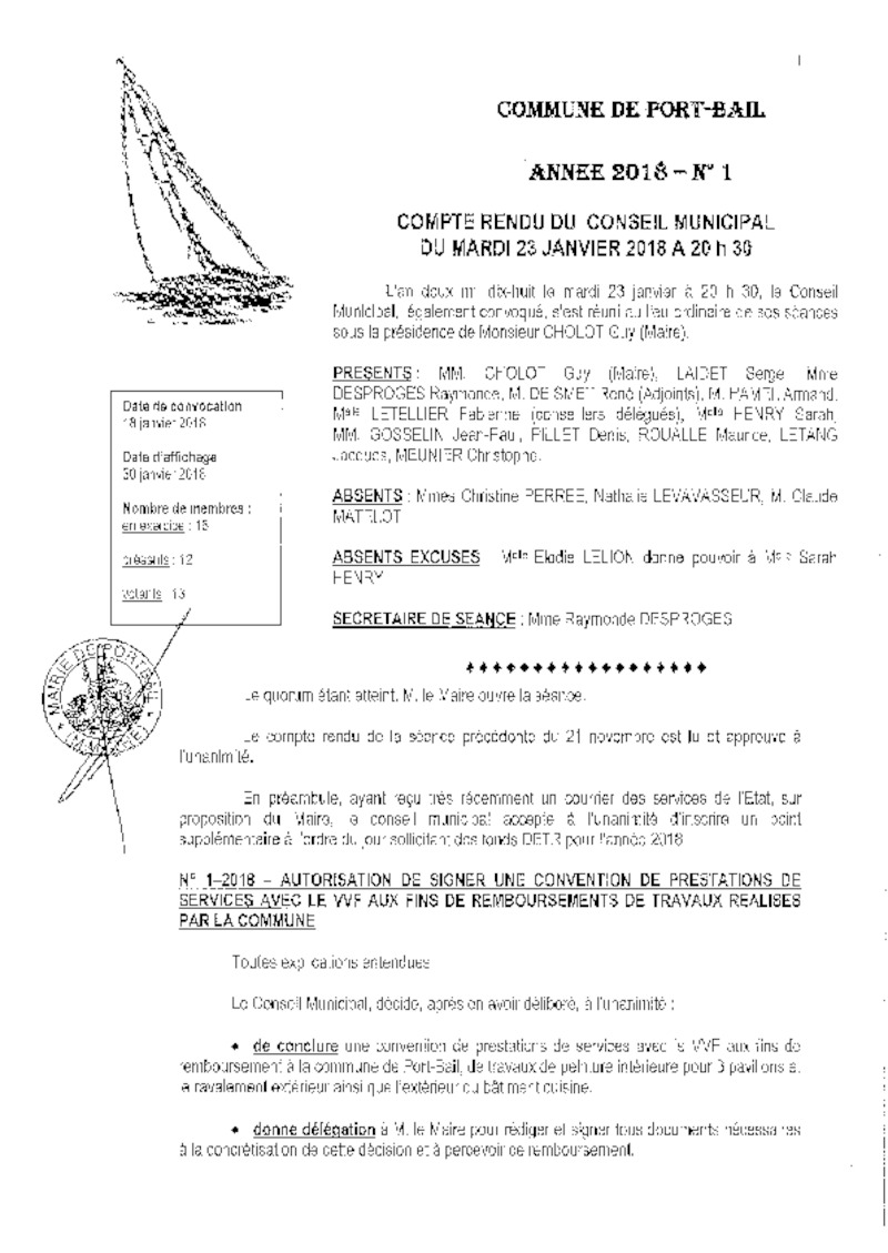 COMPTE RENDU CONSEIL MUNICIPAL