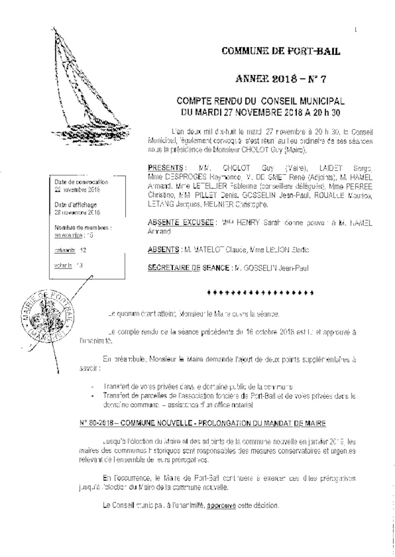 COMPTE RENDU CONSEIL MUNICIPAL